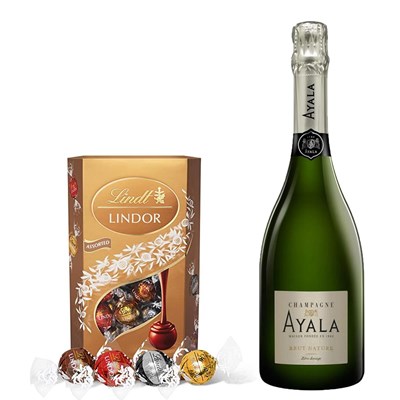 Ayala Brut Nature Champagne 75cl With Lindt Lindor Assorted Truffles 200g